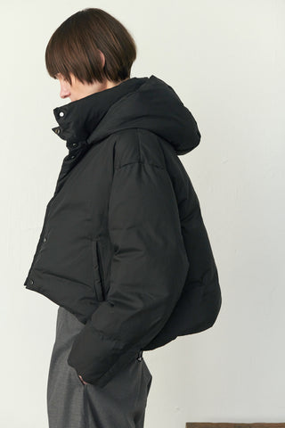Two Way Cropped Hooded Puffer Jacket