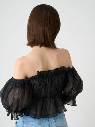 Sustainable Gathered Off-The-Shoulder Blouse