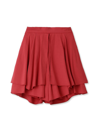 Flared Layered Skorts in red, Premium Fashionable Women's Skirts & Skorts at SNIDEL USA