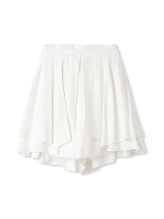 Flared Layered Skorts in white, Premium Fashionable Women's Skirts & Skorts at SNIDEL USA