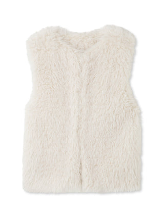 Variegated Faux Fur Gilet, Premium Fashionable Women's Tops Collection at SNIDEL USA