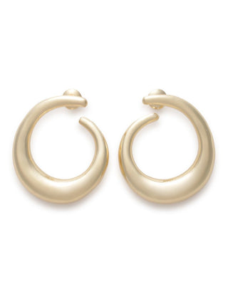 Drop Hoop Earrings in Gold, Premium Women's Fashionable Earings at SNIDEL USA.