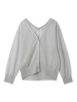 Sheer Copped Cardigan in silver, A Premium, Fashionable, and Trendy Women's Tops at SNIDEL USA