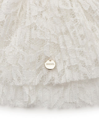 Pleated Lace Scrunchie in ivory, Premium Women's Hair Accessories at SNIDEL USA