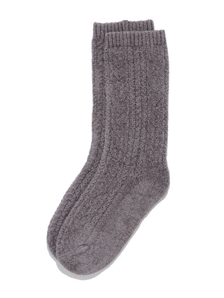 Milky Smooth Crochet Socks in gray, A premium Fashionable & Trendy Collection of Women's Knitwear at SNIDEL USA