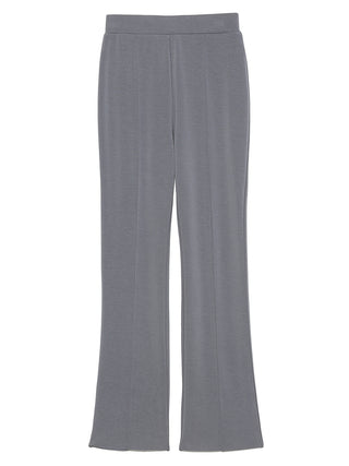  Cut Semi Flared Pants in dark blue, Knit Flared Pants Premium Fashionable Women's Pants at SNIDEL USA