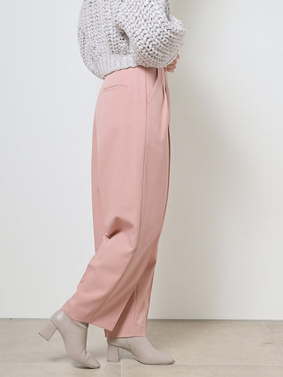 Tapered High Waist Tuck Pants in pink, Knit Flared Pants Premium Fashionable Women's Pants at SNIDEL USA