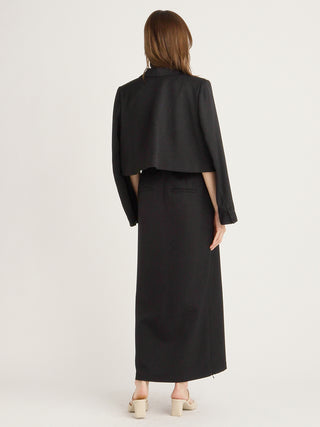 Sustainable Straight Maxi Side Slit Skirt in black, Premium Fashionable Women's Skirts & Skorts at SNIDEL USA