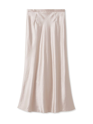  Sustainable Acetate Satin Maxi Skirt in pink beige, Premium Fashionable Women's Skirts & Skorts at SNIDEL USA