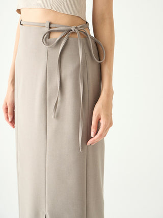 String  High Waisted Maxi Skirt With Slit in mocha, Premium Fashionable Women's Skirts & Skorts at SNIDEL USA