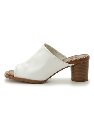 Sabot Open Toe Heeled Sandals in white, Premium Collection of Fashionable & Trendy Women's Shoes, Boots, Loafers, & Sandals at SNIDEL USA