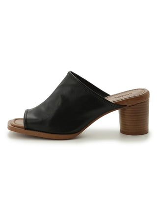 Sabot Open Toe Heeled Sandals in black, Premium Collection of Fashionable & Trendy Women's Shoes, Boots, Loafers, & Sandals at SNIDEL USA