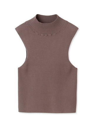 Cropped Knit Tank Top in mocha, Premium Fashionable Women's Tops Collection at SNIDEL USA