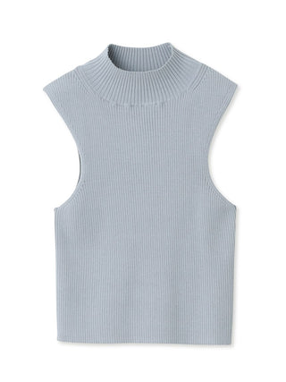 Cropped Knit Tank Top in sax, Premium Fashionable Women's Tops Collection at SNIDEL USA