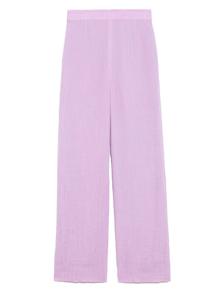 High Waisted Straight Cut Linen Pants in pink, Knit Flared Pants Premium Fashionable Women's Pants at SNIDEL USA