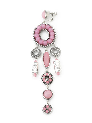Bohemian Earrings in pink, A Collection of Luxury Women's Loungewear at SNIDEL USA