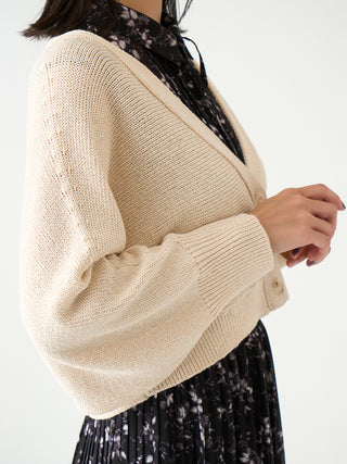 Sustainable Dolman Sleeve Cropped Cardigan in pink beige, Premium Fashionable Women's Tops Collection at SNIDEL USA