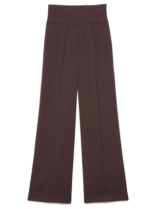 Sustainable High Waisted Wide Leg Pants in wine, Knit Flared Pants Premium Fashionable Women's Pants at SNIDEL USA