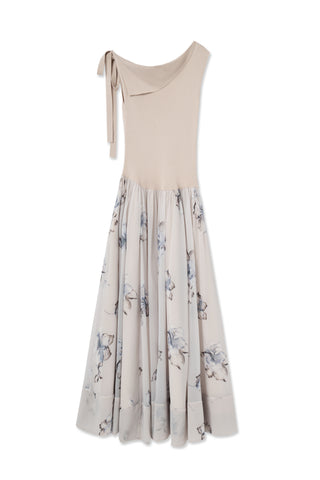 Ribbon Detail Knit Combo Dress