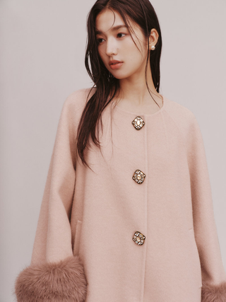 Fur-Collar Wool Coat