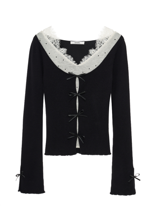 Front Bow Knit Top