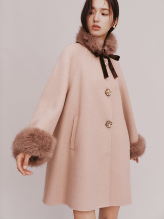 Fur-Collar Wool Coat