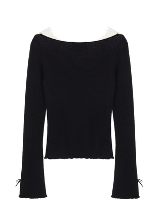 Front Bow Knit Top