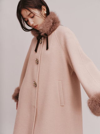 Fur-Collar Wool Coat