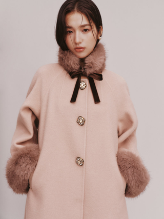 Fur-Collar Wool Coat