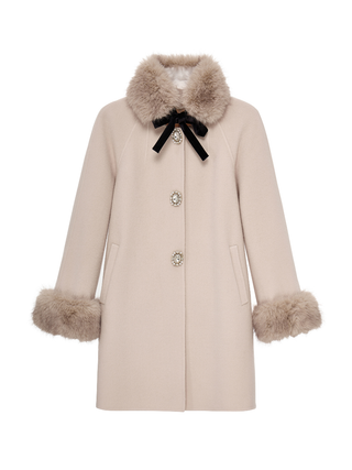 Fur-Collar Wool Coat
