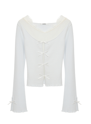 Front Bow Knit Top