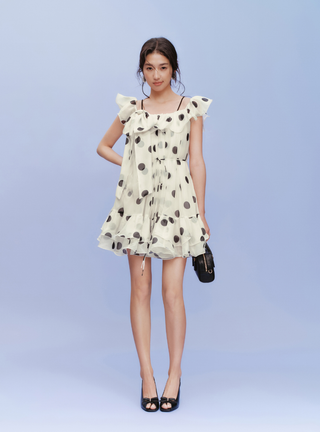 Off-Shoulder Back Ribbon Dress