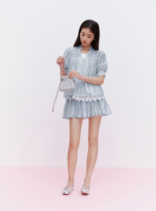 Embroidered Top & Skirt Set