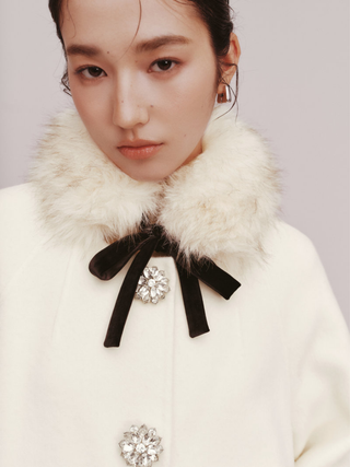 Fur-Collar Wool Coat