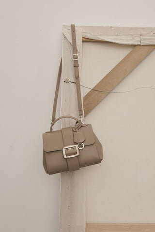 Square Buckle Bag in beige, Luxury Collection of Fashionable & Trendy Women's Bags at SNIDEL USA