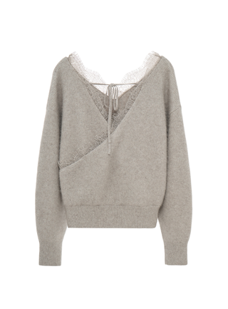 Lace Collar Knit Top