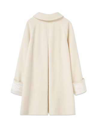 Ribbon-Collar Wool Coat