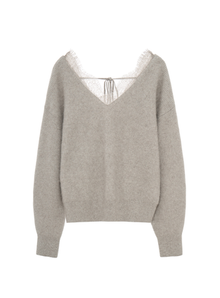 Lace Collar Knit Top
