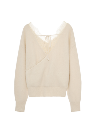 Lace Collar Knit Top