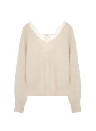 Lace Collar Knit Top