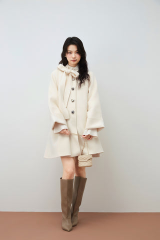 Flared Midi Wool Coat