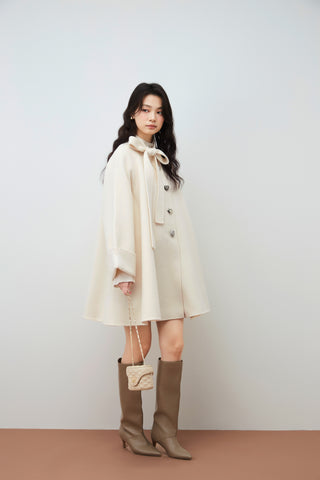 Flared Midi Wool Coat
