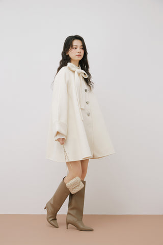 Flared Midi Wool Coat