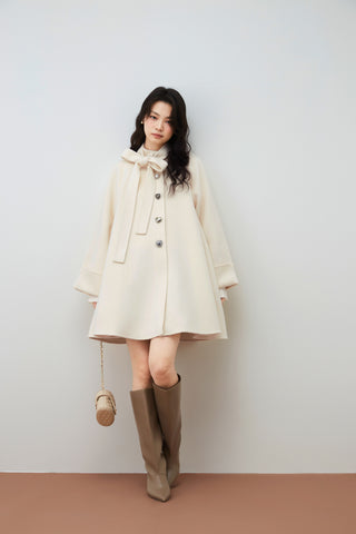 Flared Midi Wool Coat