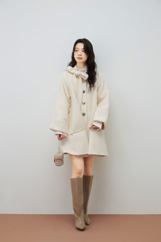 Flared Midi Wool Coat