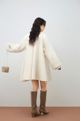 Flared Midi Wool Coat