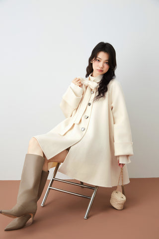 Flared Midi Wool Coat