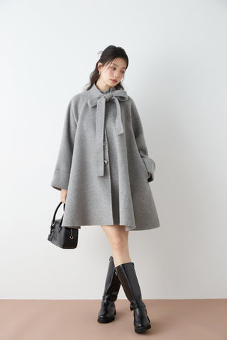 Flared Midi Wool Coat