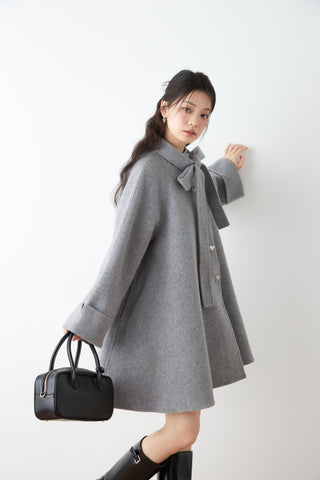 Flared Midi Wool Coat