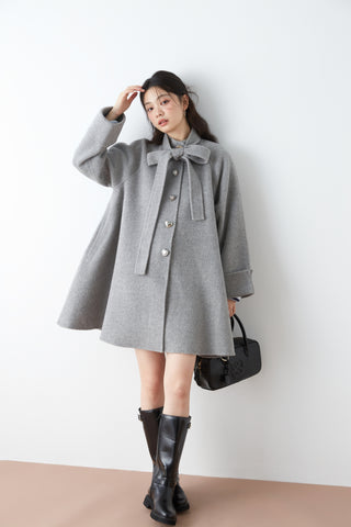 Flared Midi Wool Coat